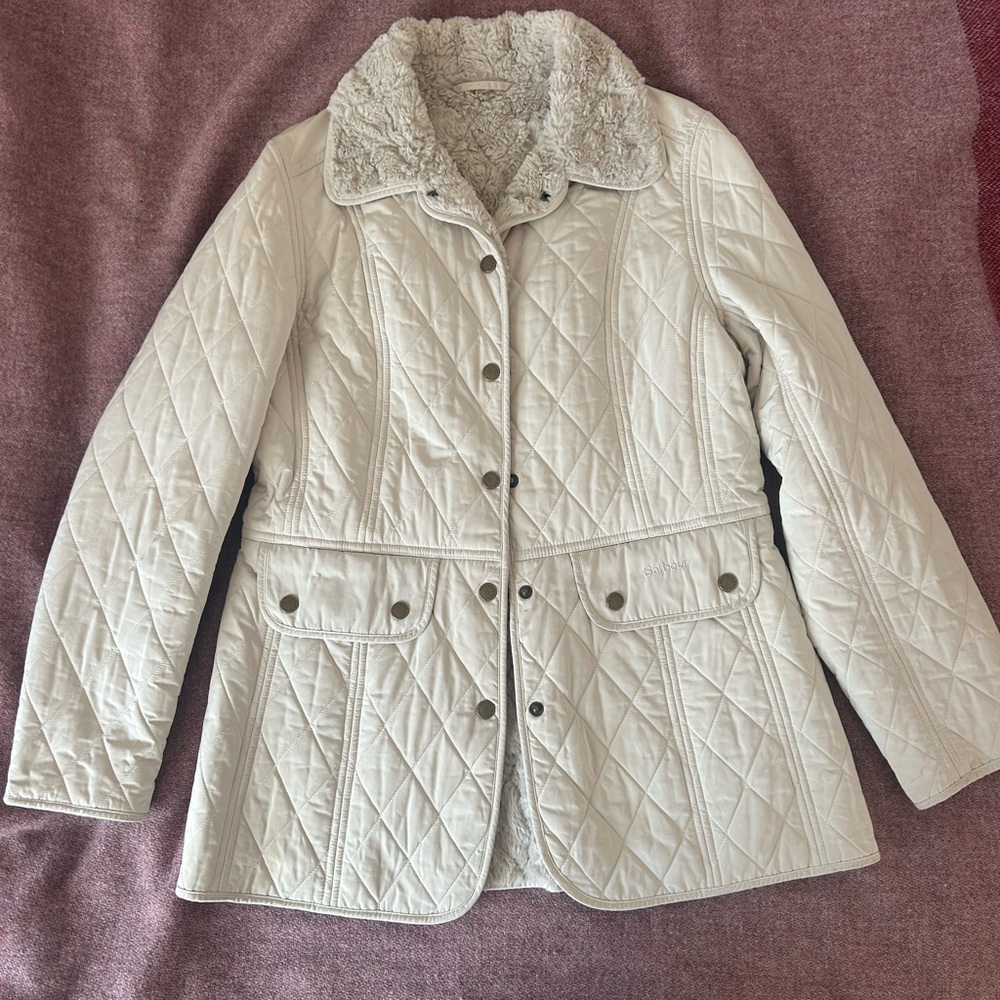 Barbour Women's Quilted Jacket with Faux Fur Collar